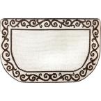 Home Dynamix Kitchen Plush Step Slice Scroll Beige/Brown 19.7 in. x 31.5 in. Memory Foam Mat